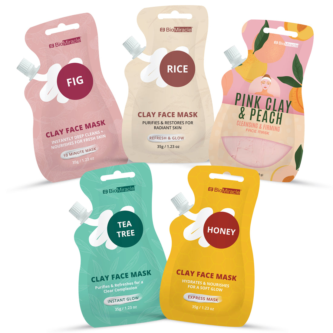 Variety Clay Mask Set 5 Pack Assortment