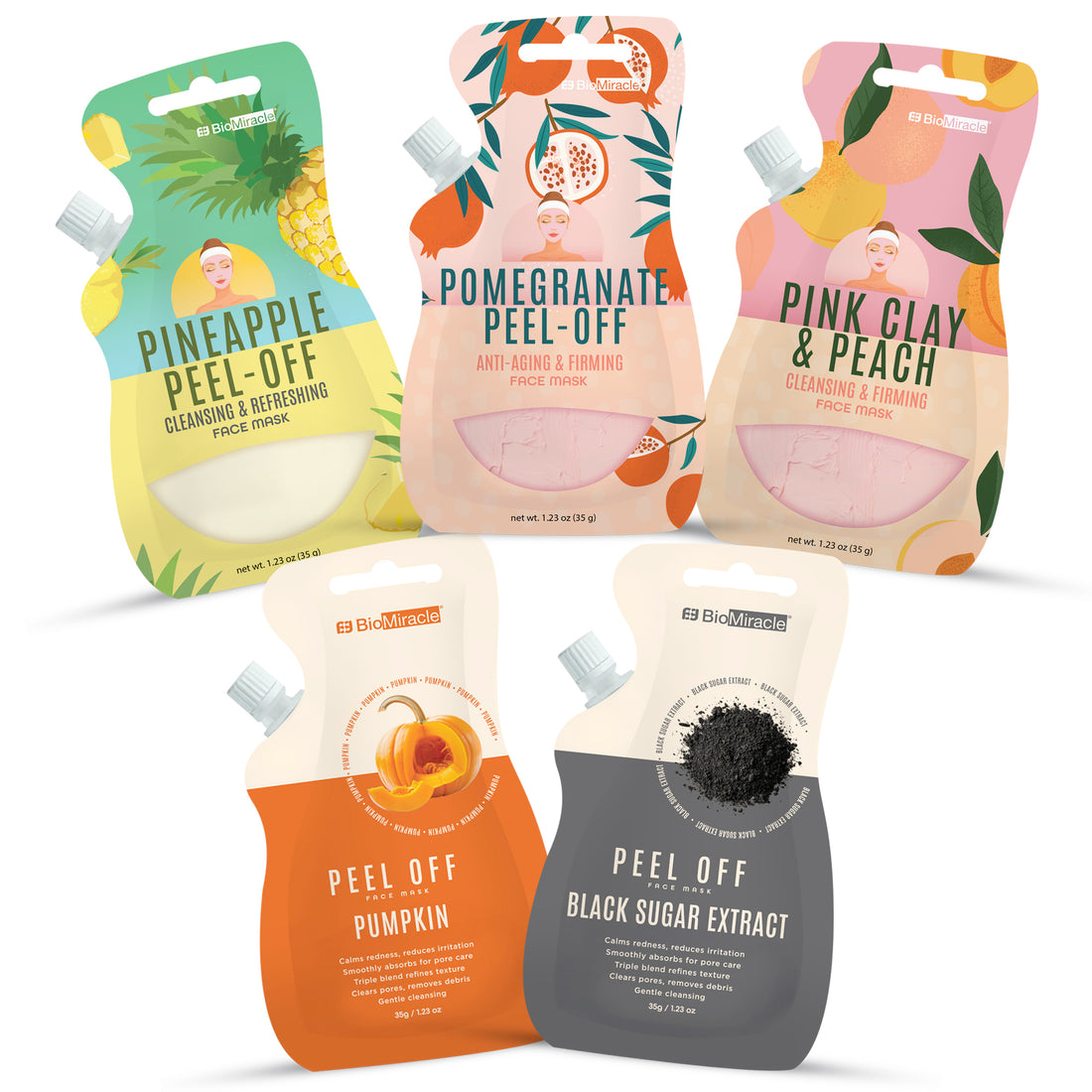 Variety Peel-Off & Clay Mask Set 5 Pack Assortment