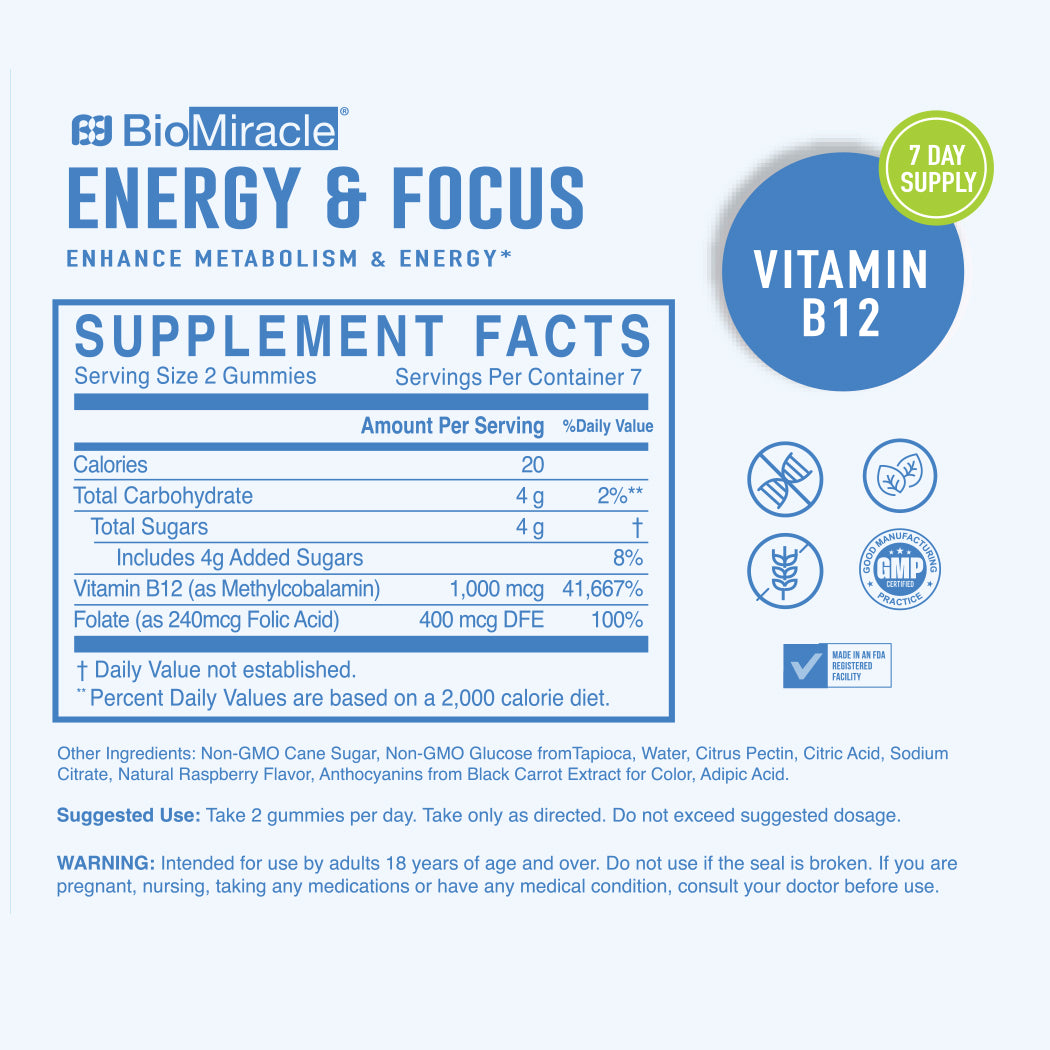 Energy & Focus Gummies 14ct (4 Pack) Month Supply