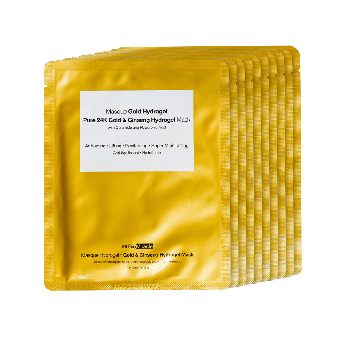 Pure 24k Gold & Ginseng Hydrogel Mask 10 Pack
