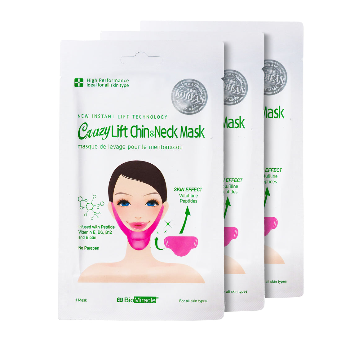 Crazy Lift Chin & Neck Mask 3 Pack