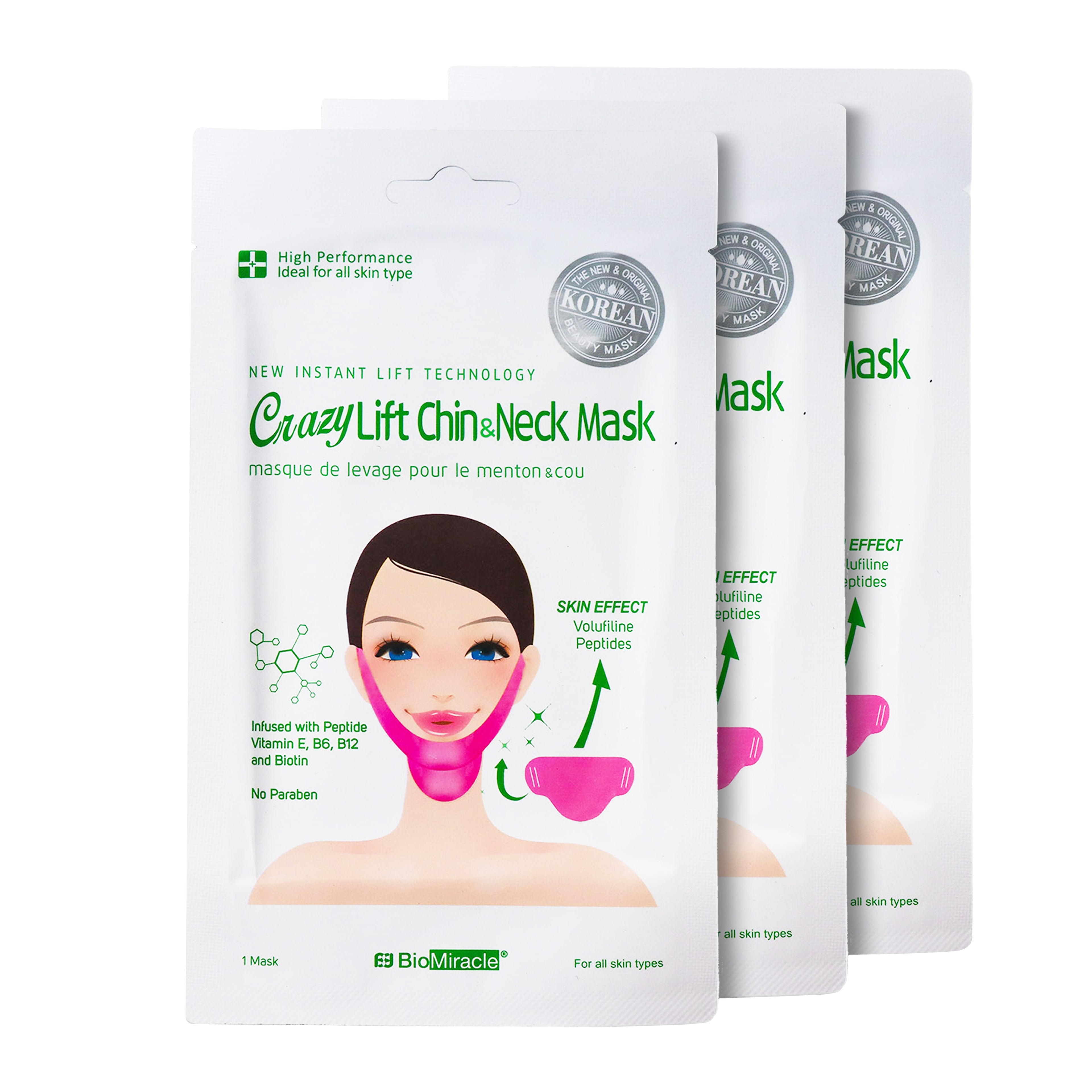 Crazy Lift Chin &amp; Neck Mask 3 Pack