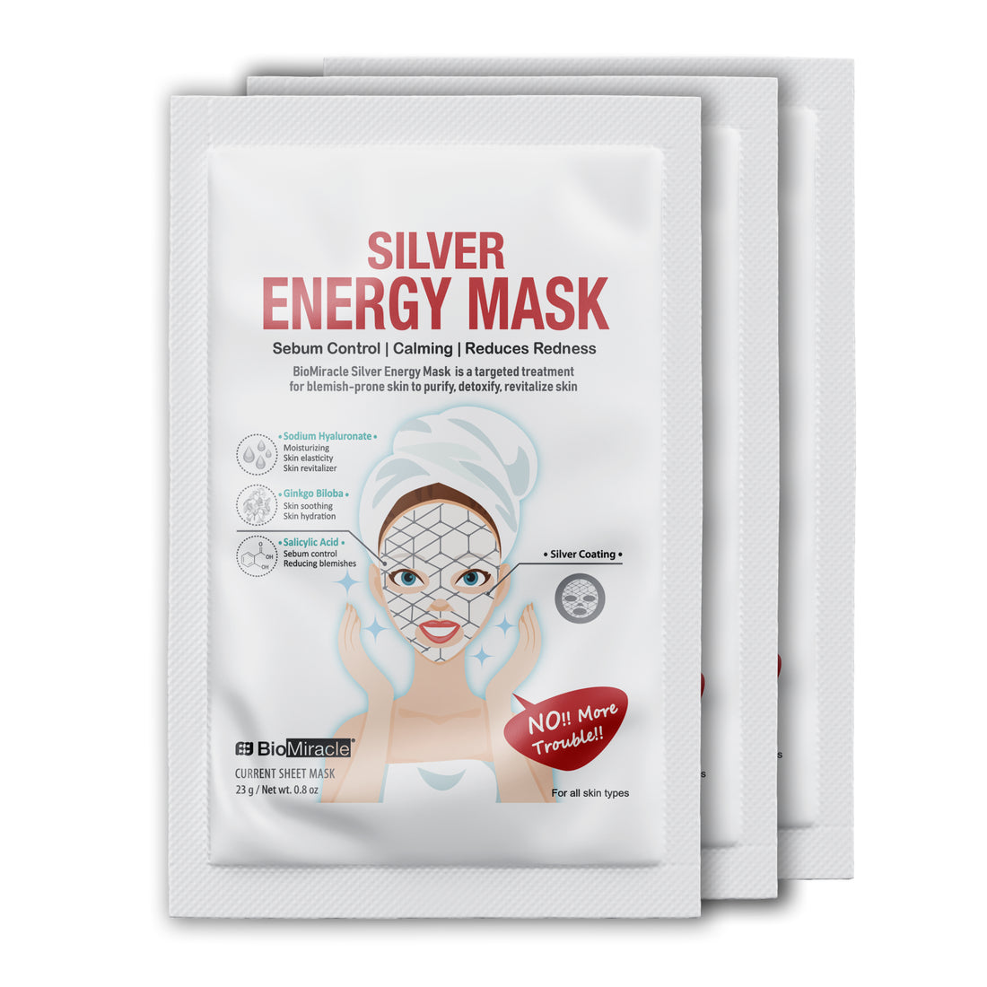 Silver Energy Mask 3 Pack