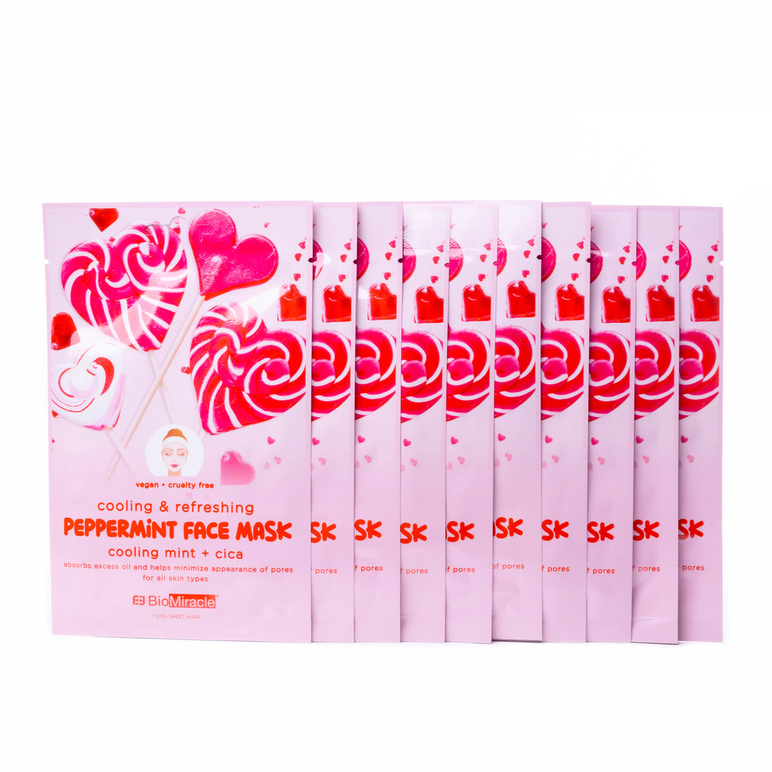 Cooling & Refreshing Peppermint Face Mask 10 Pack