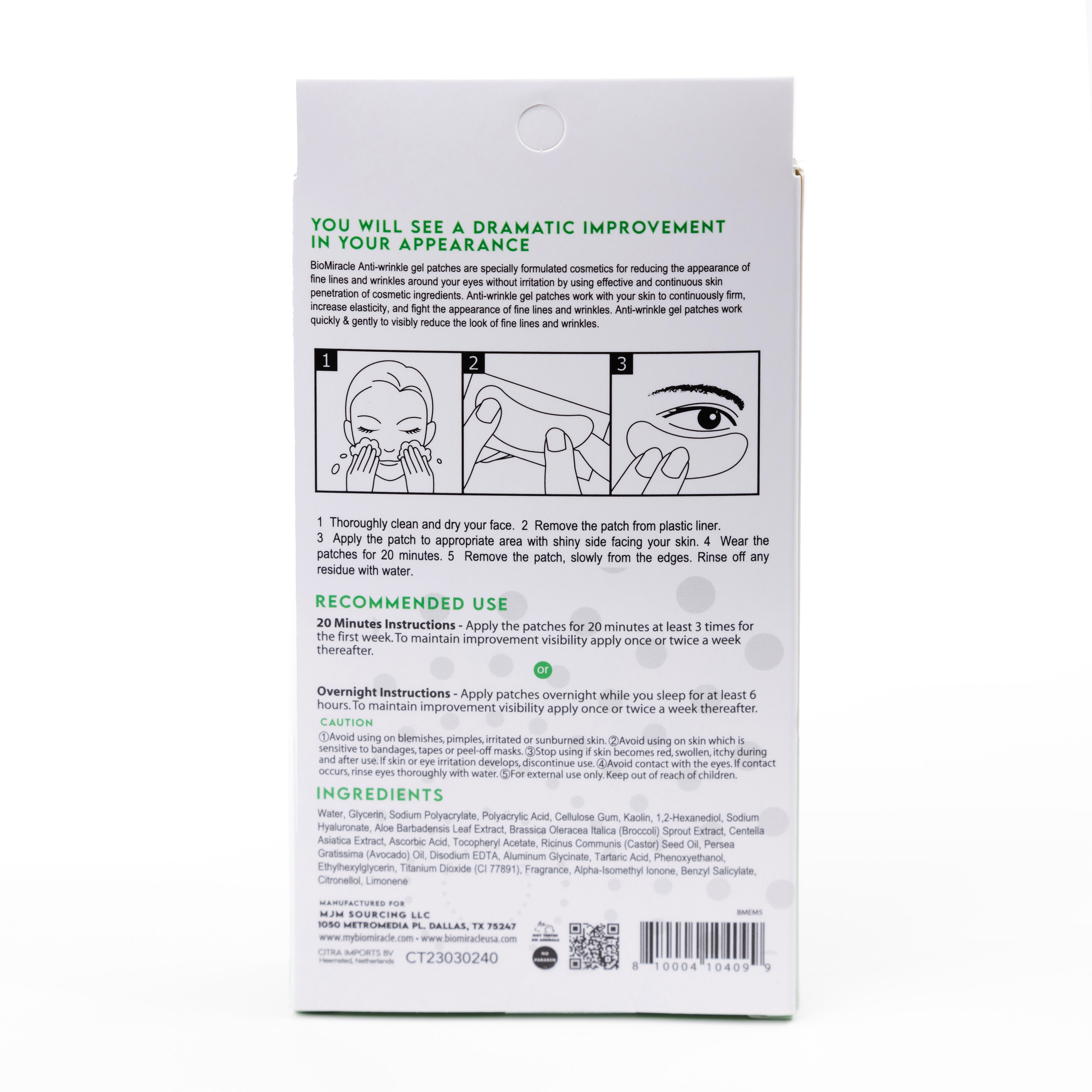 Eye Mask For Dark Circles and Wrinkles 3 Pack (15 Pairs)