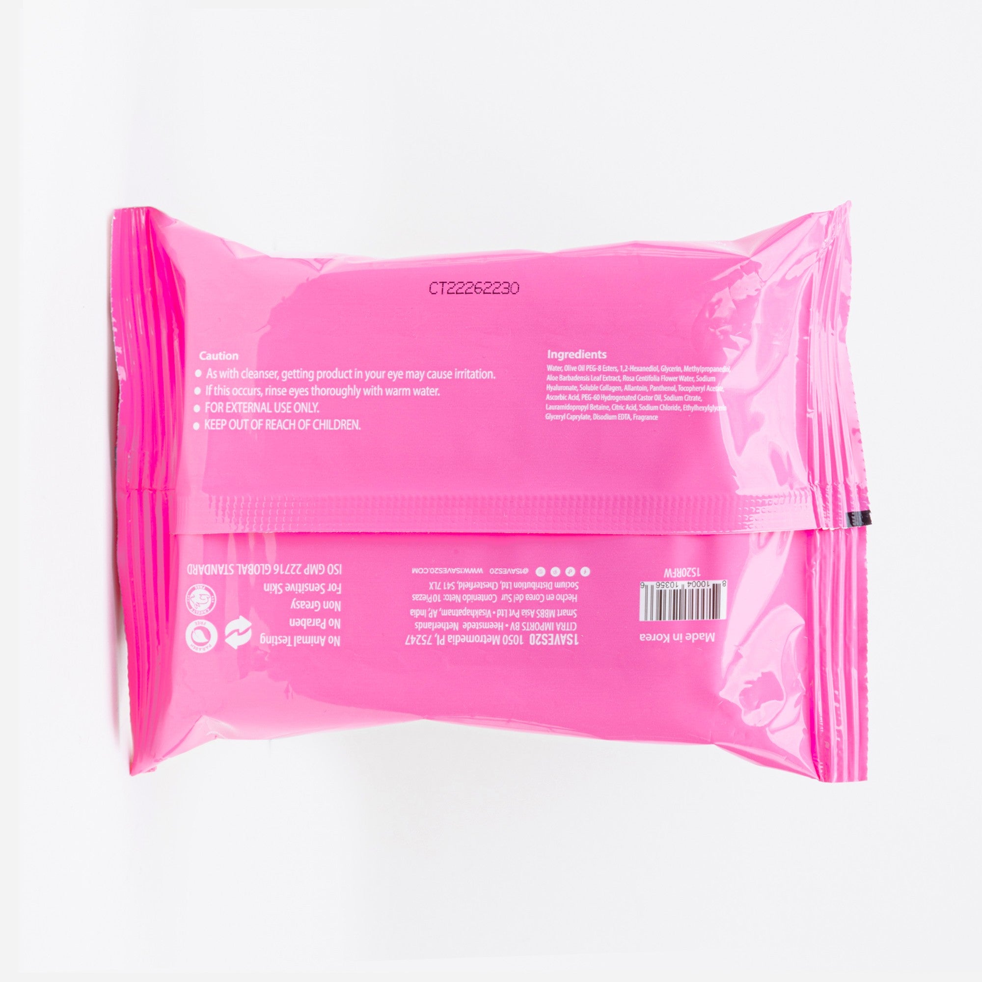 Face Wipe with Collagen Bio-Degradable 25 Count (3 Pack)