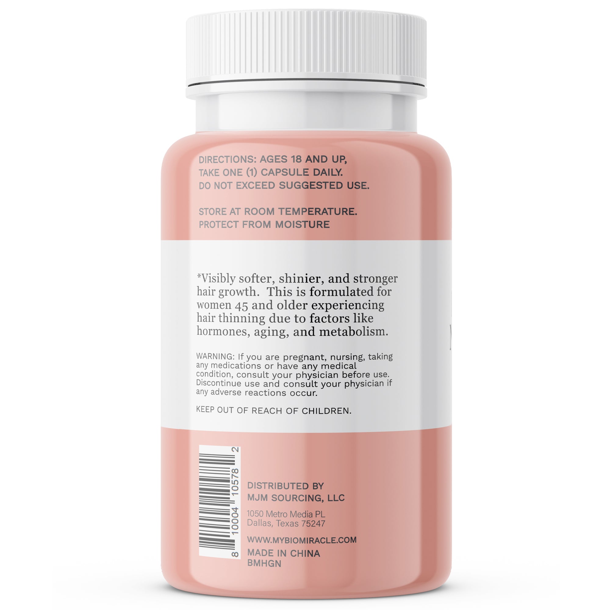 Hair Growth Nutraceutical, Visibly Thicker Hair Volume, Fuller Scalp Coverage, 1 Month Supply, 30 Capsules, Dietary Supplement