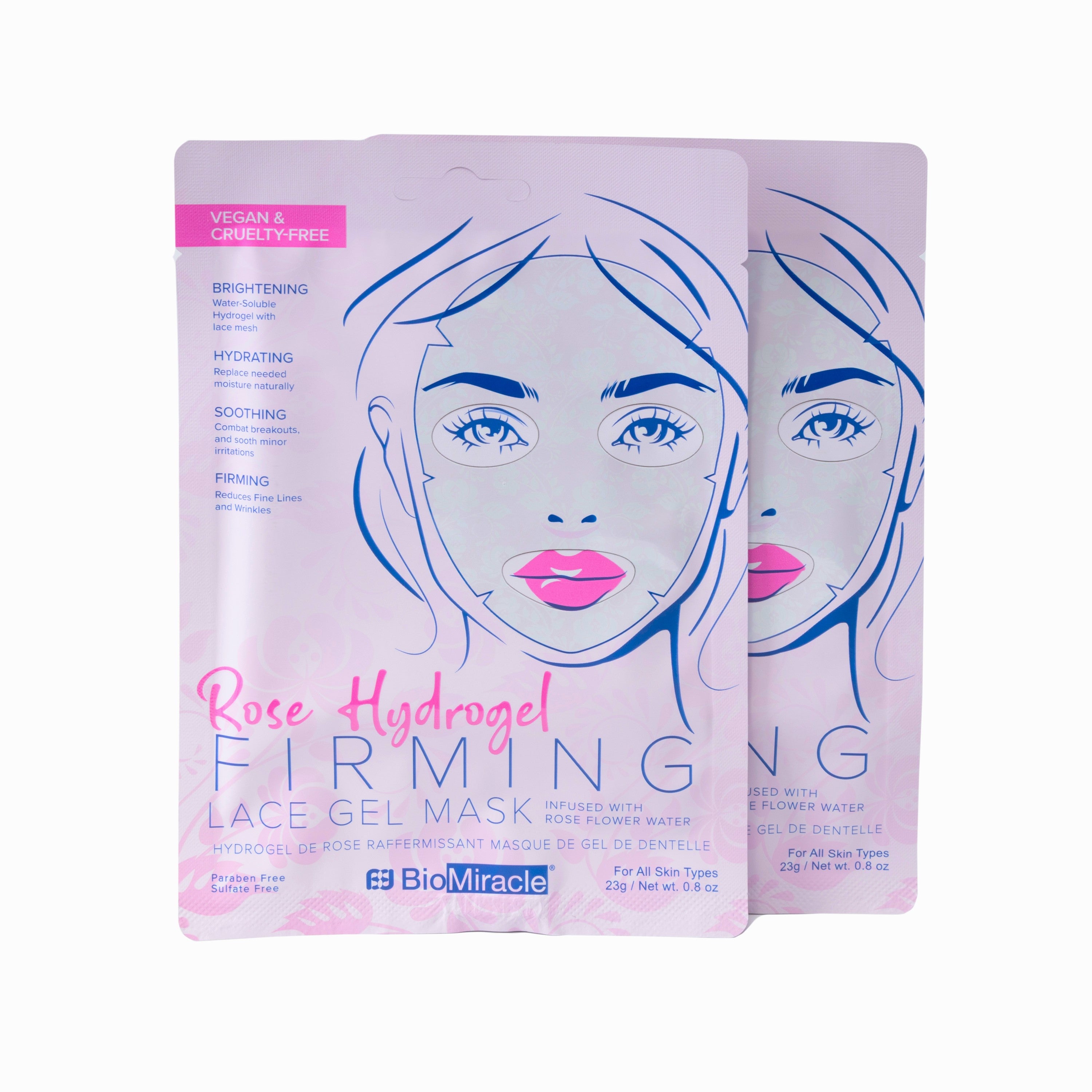 Rose Hydrogel Firming Gel Mask 2 Pack