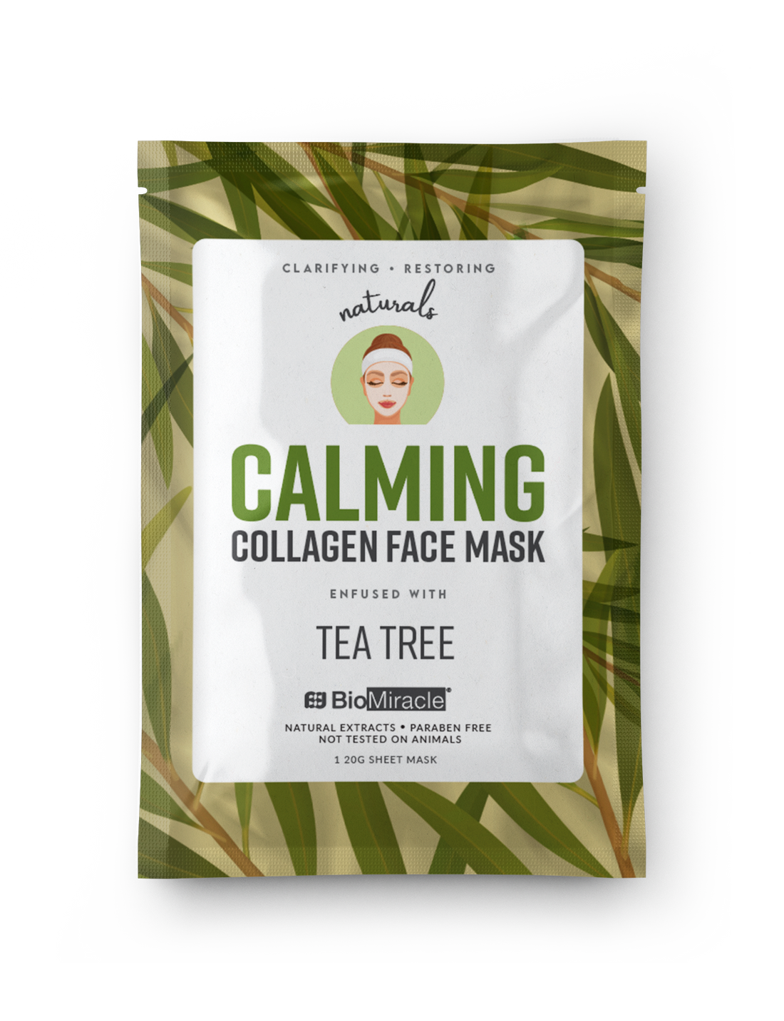 Calming Collagen Face Mask Infused with Tea Tree 10 Pack