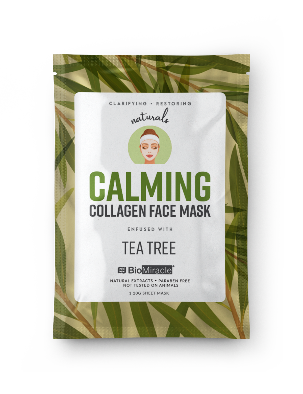 Calming Collagen Face Mask Infused with Tea Tree 10 Pack