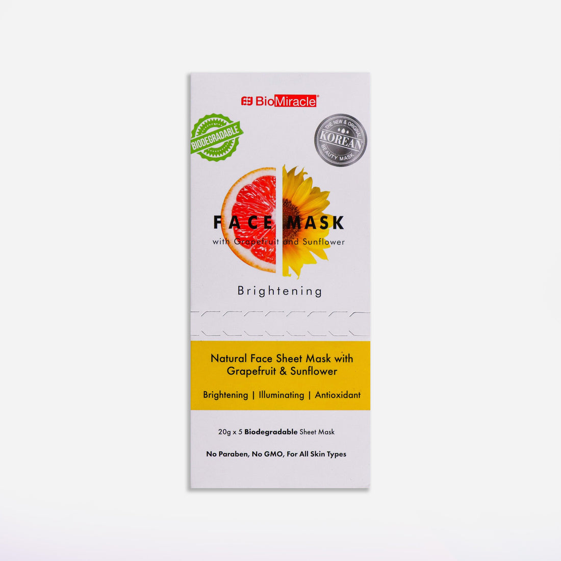 Simply Brightening Face Mask with Grapefruit & Sunflower 5 Pack