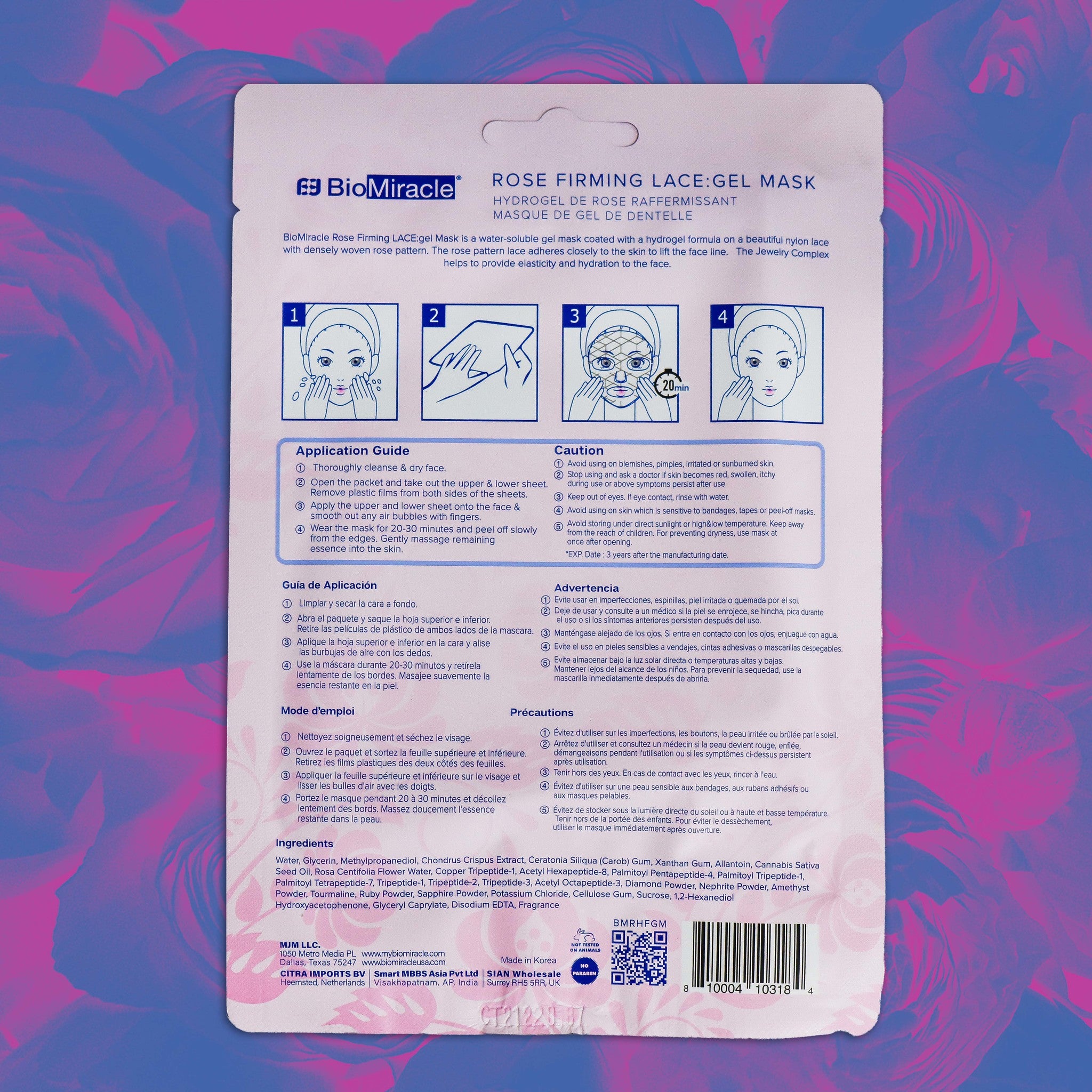 Rose Hydrogel Firming Gel Mask 2 Pack