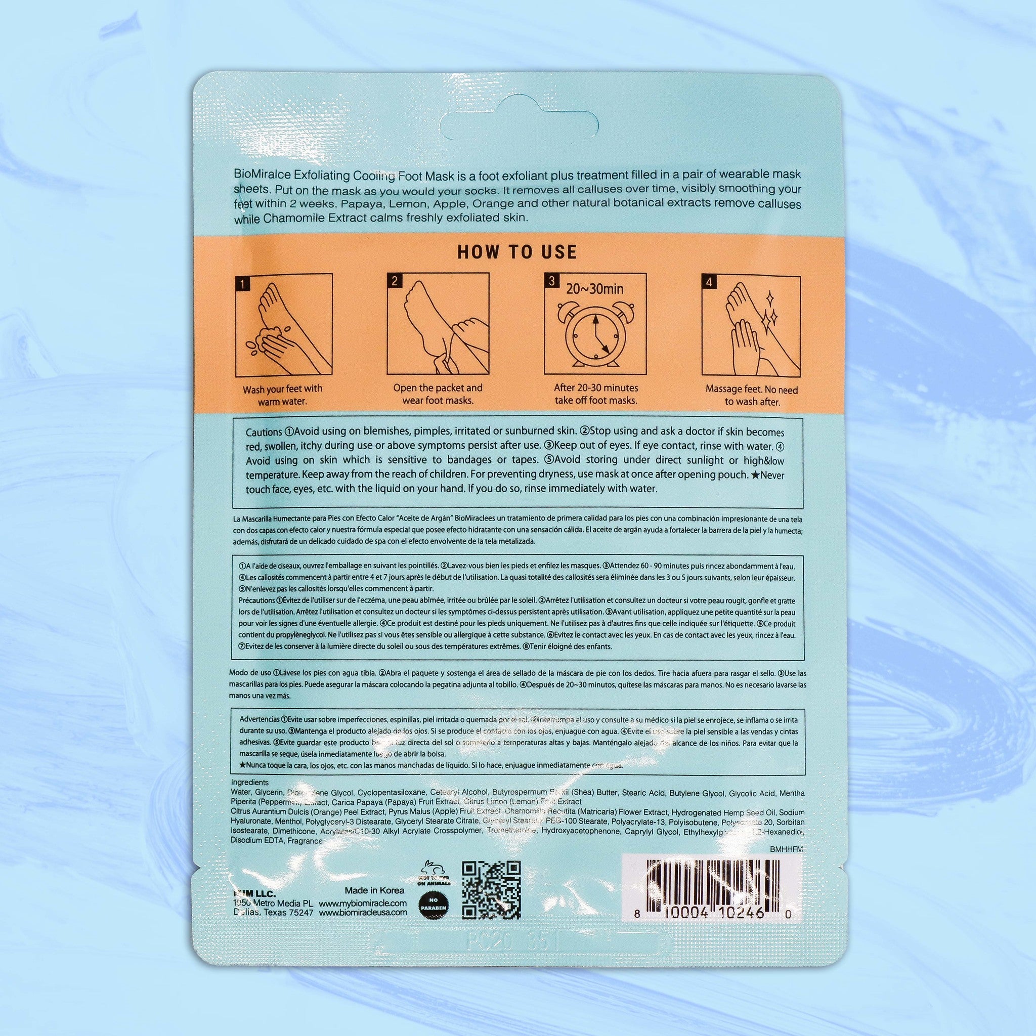 Exfoliating Cooling Foot Mask 5 Pack