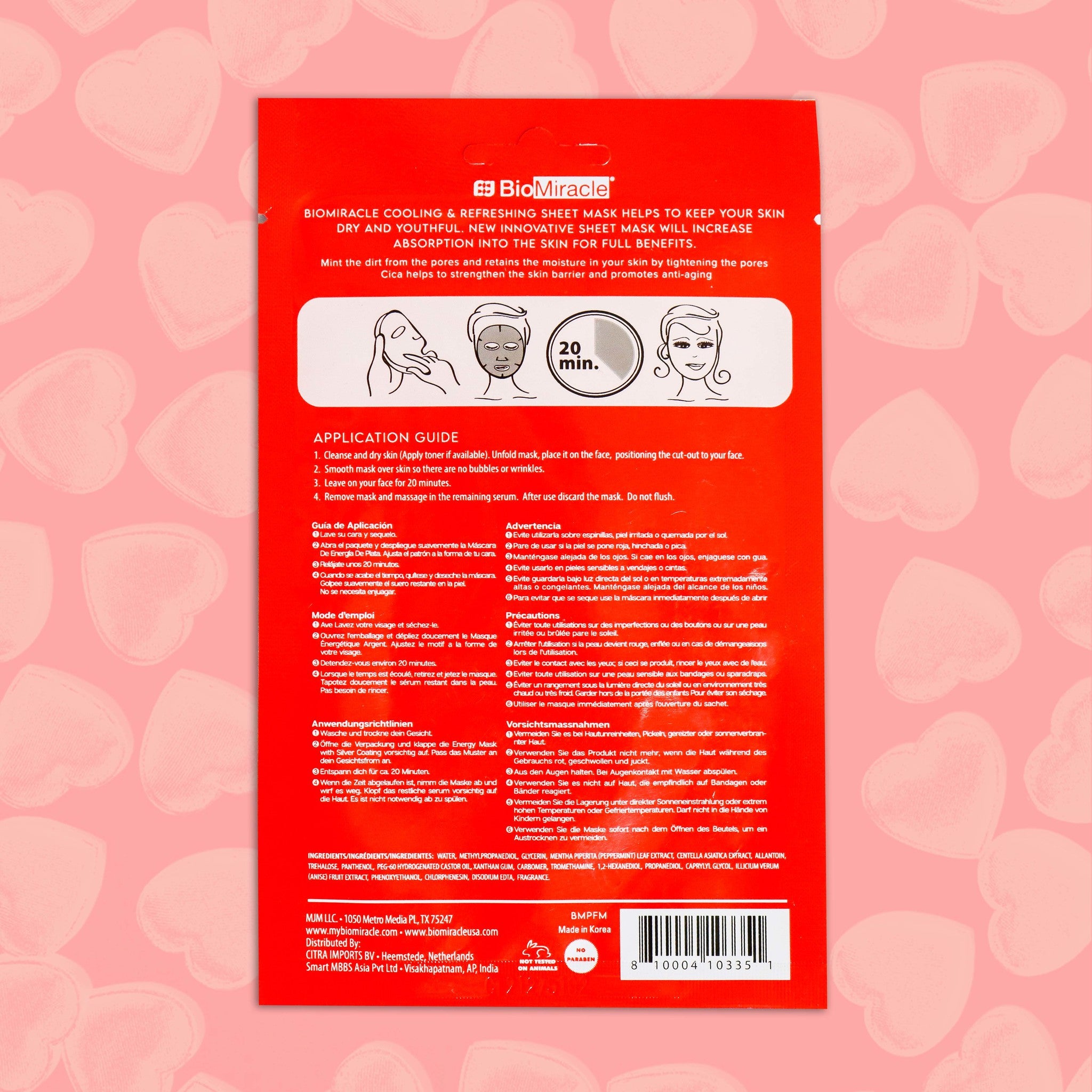 Cooling & Refreshing Peppermint Face Mask 10 Pack