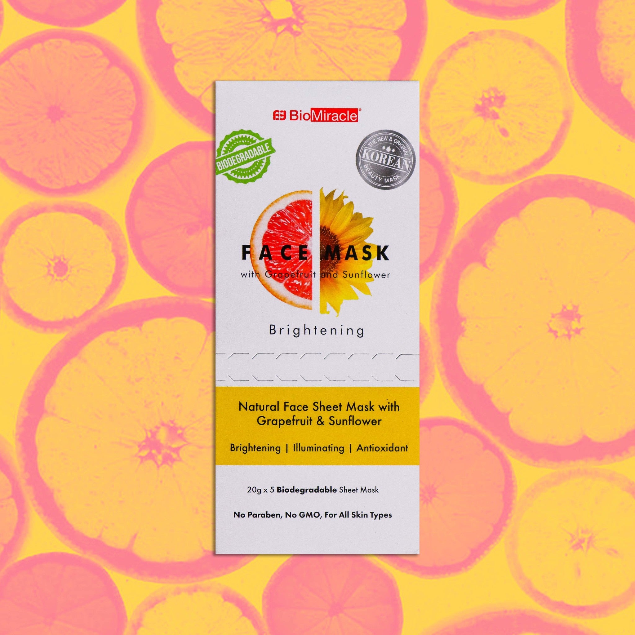 Simply Brightening Face Mask with Grapefruit & Sunflower 5 Pack