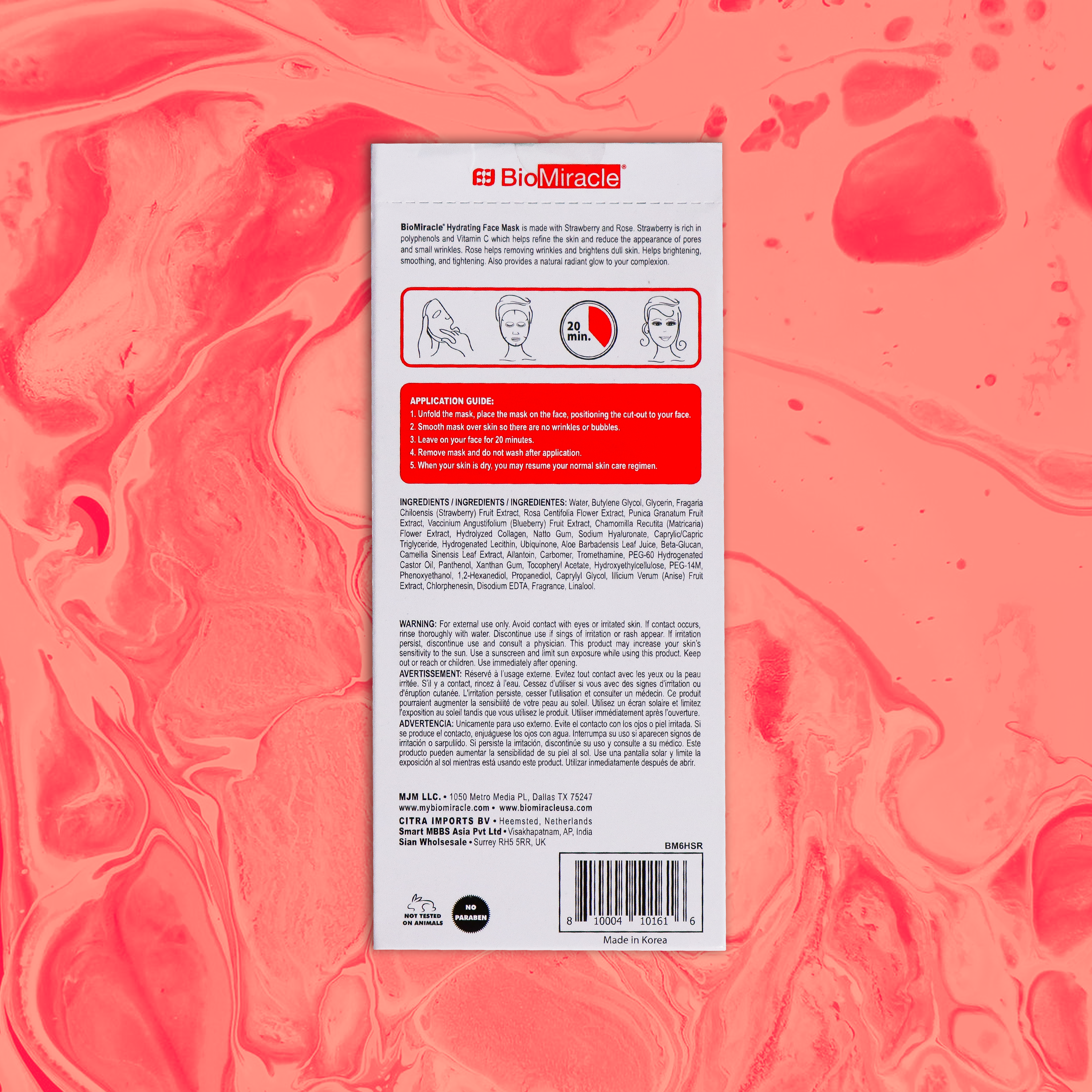 Simply Hydrating Face Mask with Strawberry & Rose 5 Pack