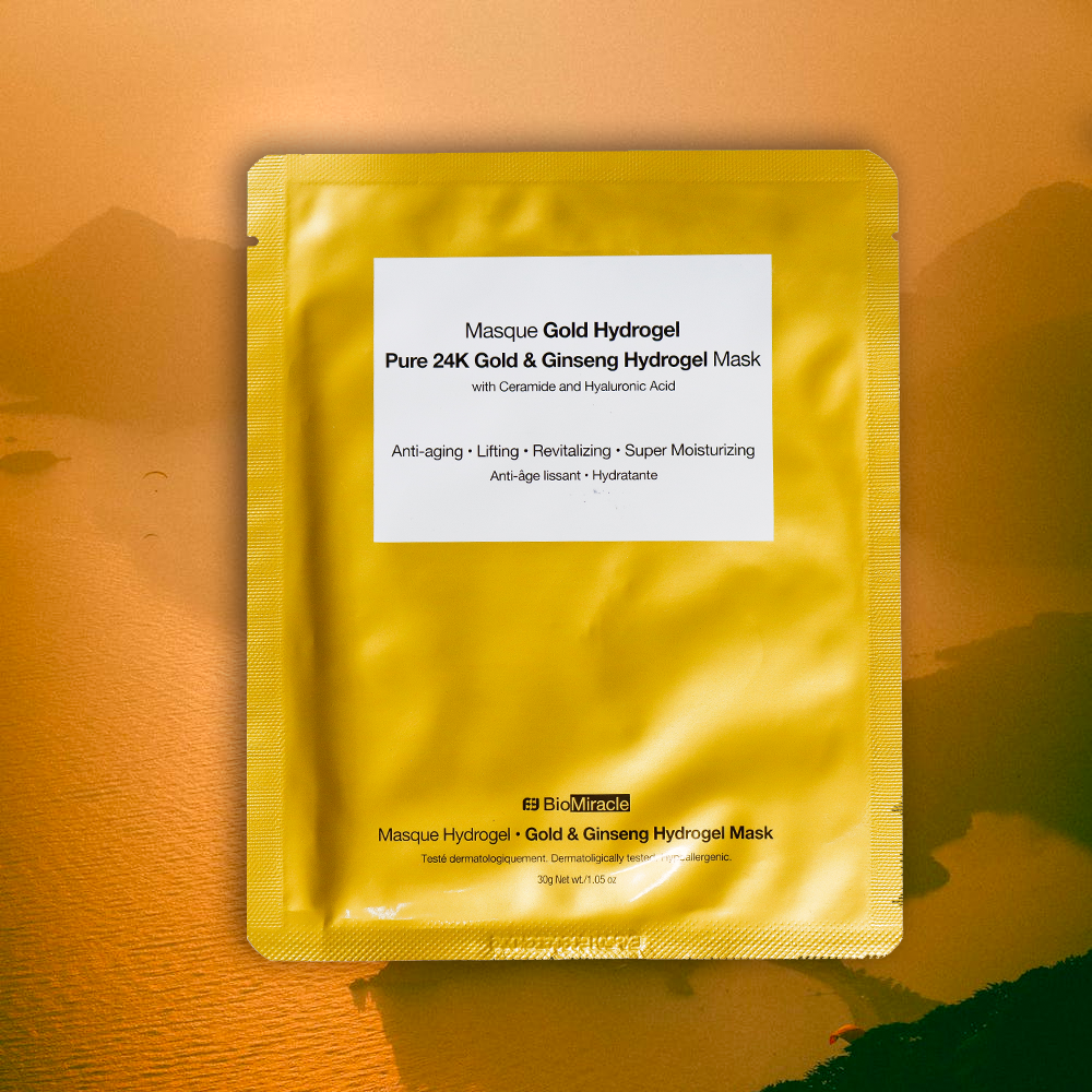 BioMiracle Pure 24k Gold & Ginseng Hydrogel Mask-10 Pack