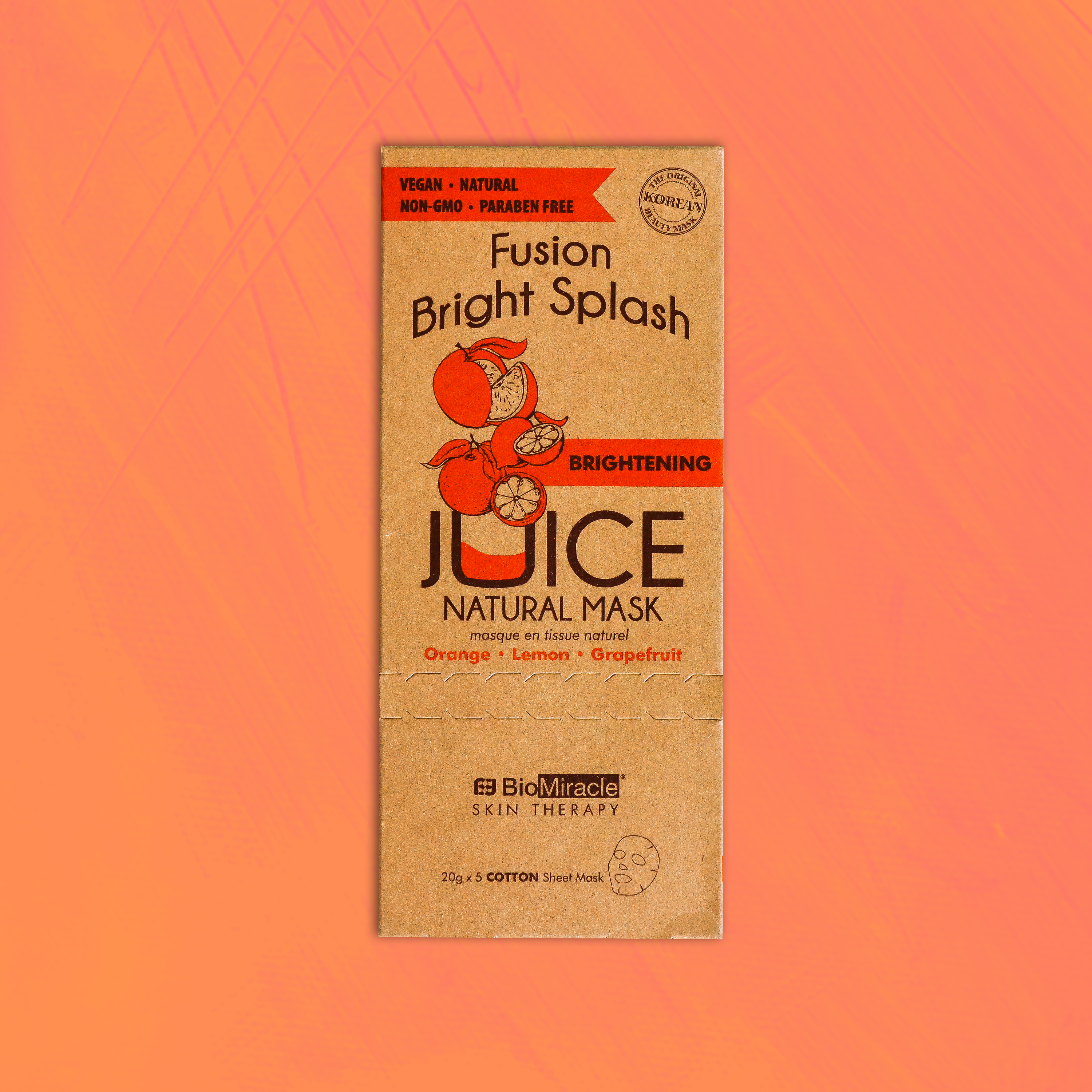 Fusion Bright Splash Brightening Juice Natural Mask 5 Pack