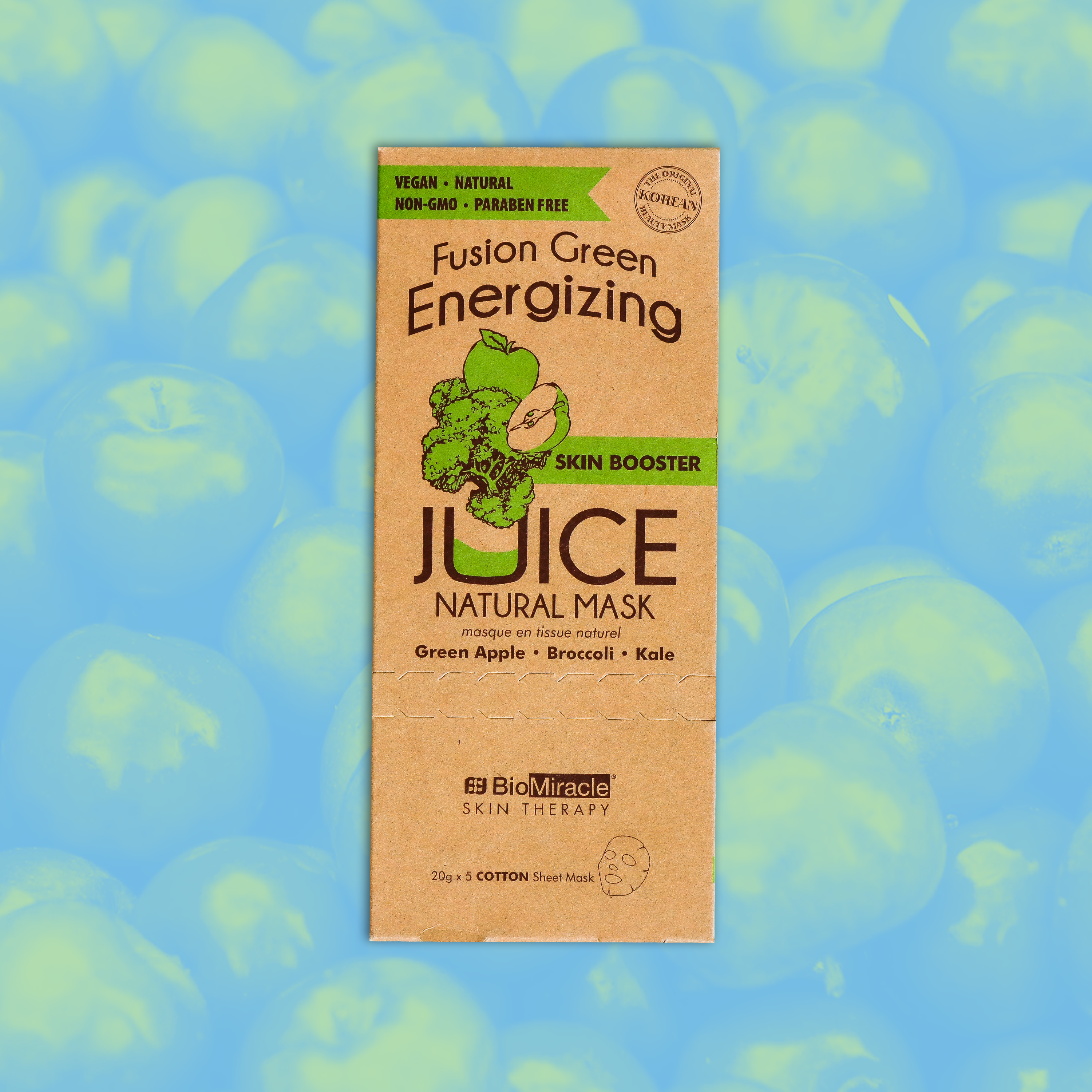 Fusion Green Energizing Skin Booster Juice Natural Mask 5 pack
