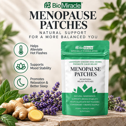 Menopause Patches Lavender, Ginger, and Herbs Promote Calm Relief, Vegan + Cruelty Free, 1 Month Supply, 30 Natural Relief Patches