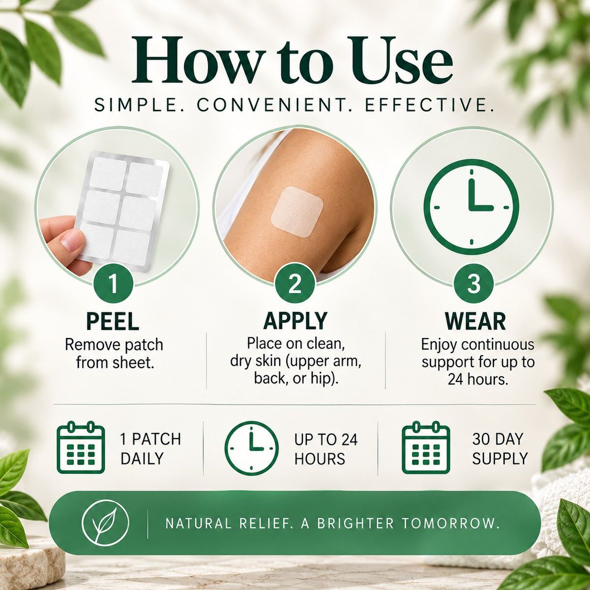 Menopause Patches Lavender, Ginger, and Herbs Promote Calm Relief, Vegan + Cruelty Free, 1 Month Supply, 30 Natural Relief Patches