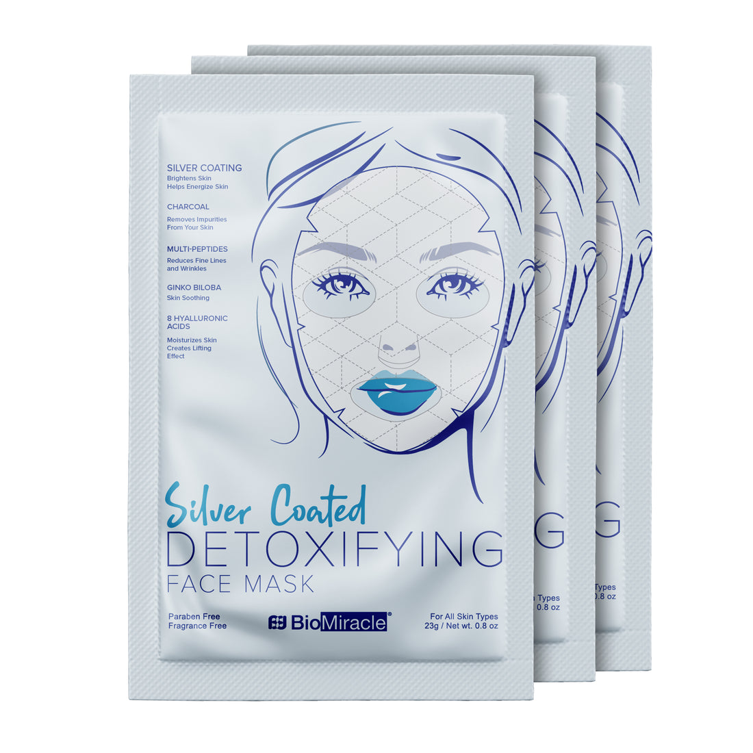 Silver Coated Detoxifying Face Mask 3 Pack