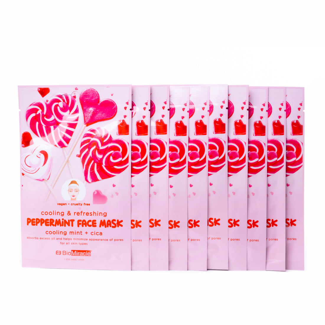 Cooling &amp; Refreshing Peppermint Face Mask-10 Pack