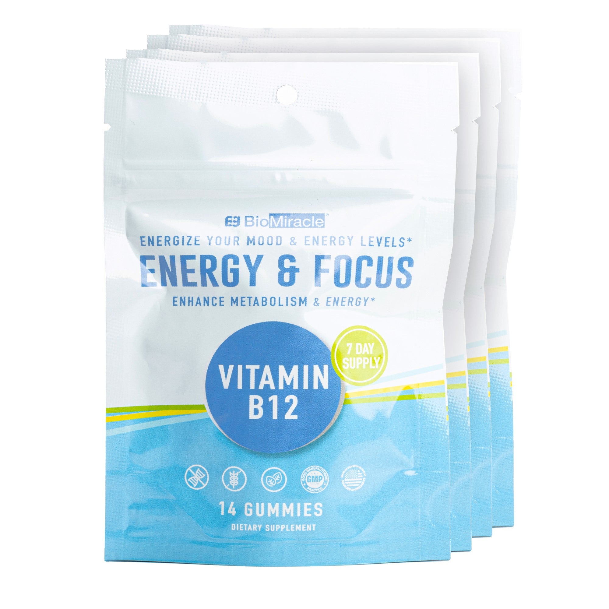 Energy &amp; Focus Gummies 14ct (4 Pack) Month Supply