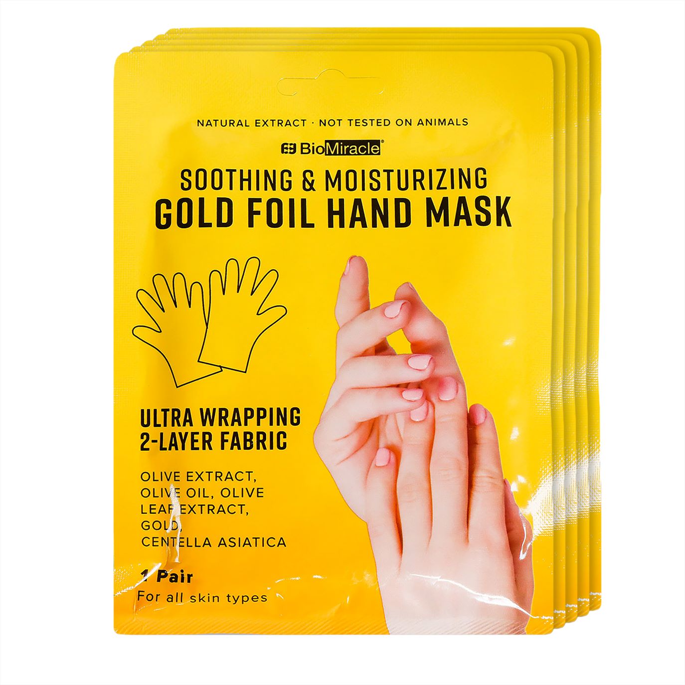 Soothing &amp; Moisturizing Gold Foil Hand Mask 5 Pack