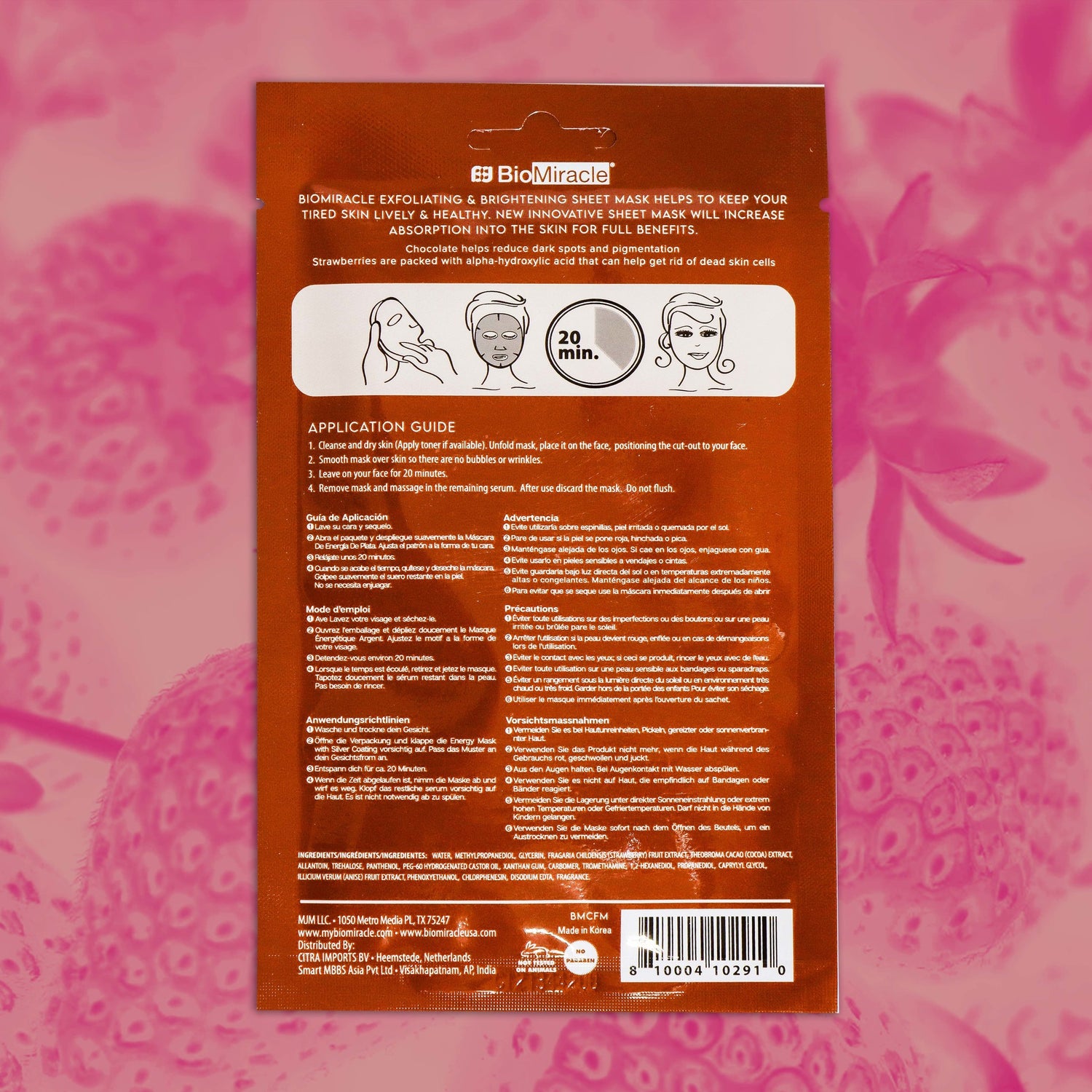 Exfoliating and Brightening Chocolate Face Mask 10 Pack