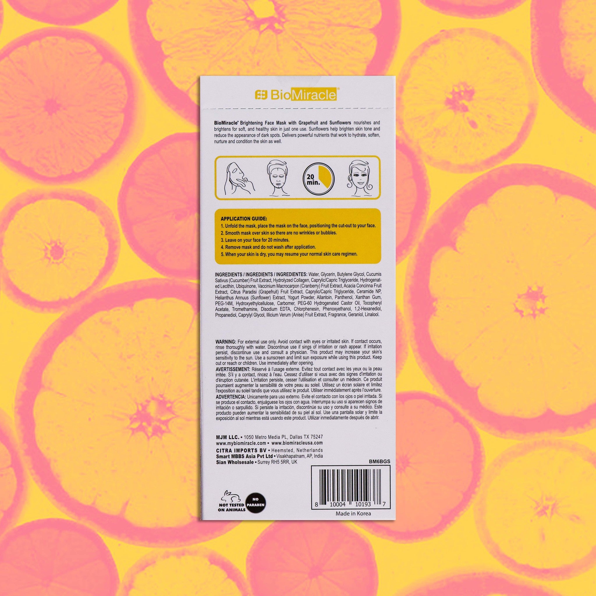 Simply Brightening Face Mask with Grapefruit &amp; Sunflower 5 Pack