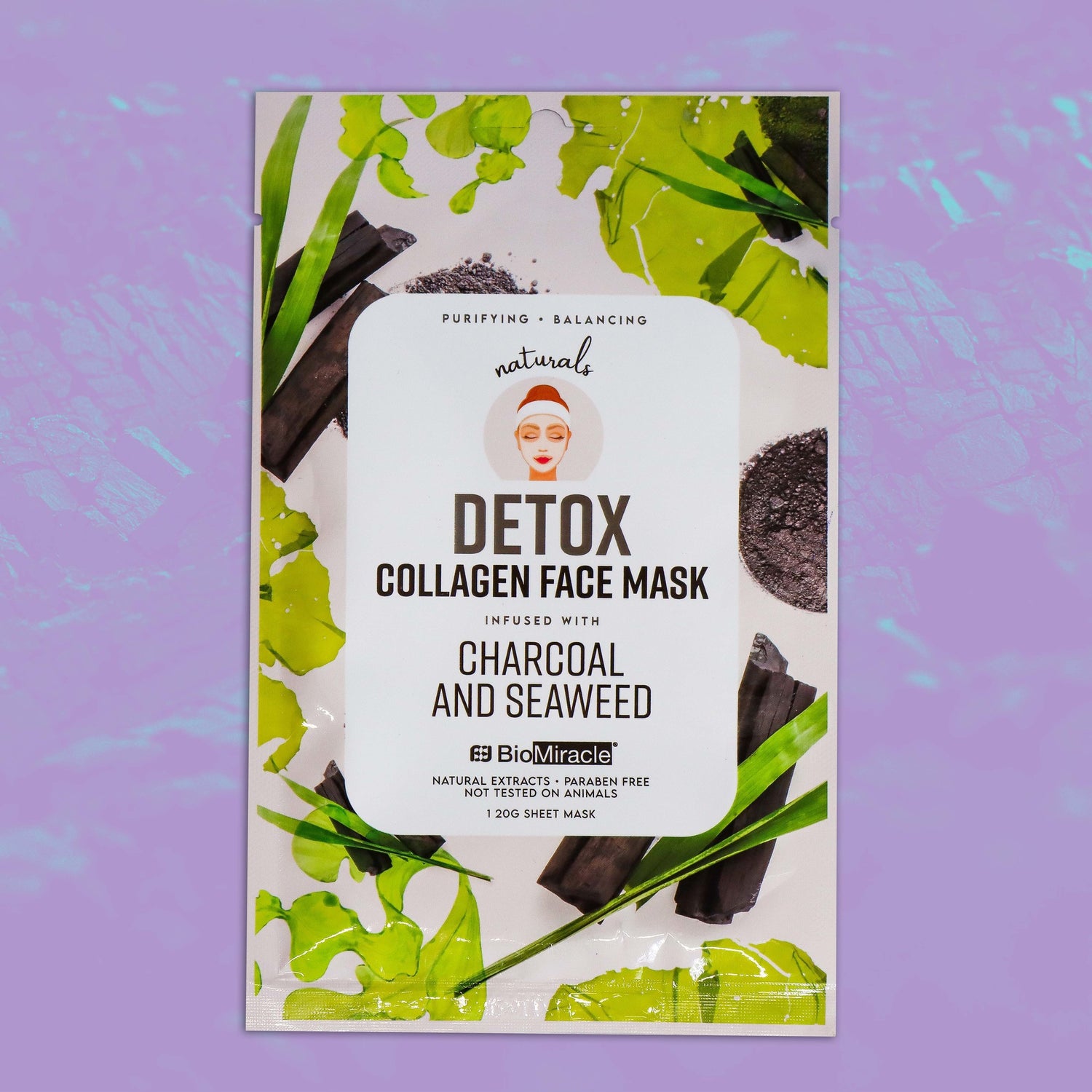 Detox Collagen Face Mask Infused with Charcoal and Seaweed-10 Pack
