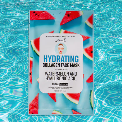 Hydrating Collagen Face Mask Infused with Watermelon and Hyaluronic Acid 10 Pack