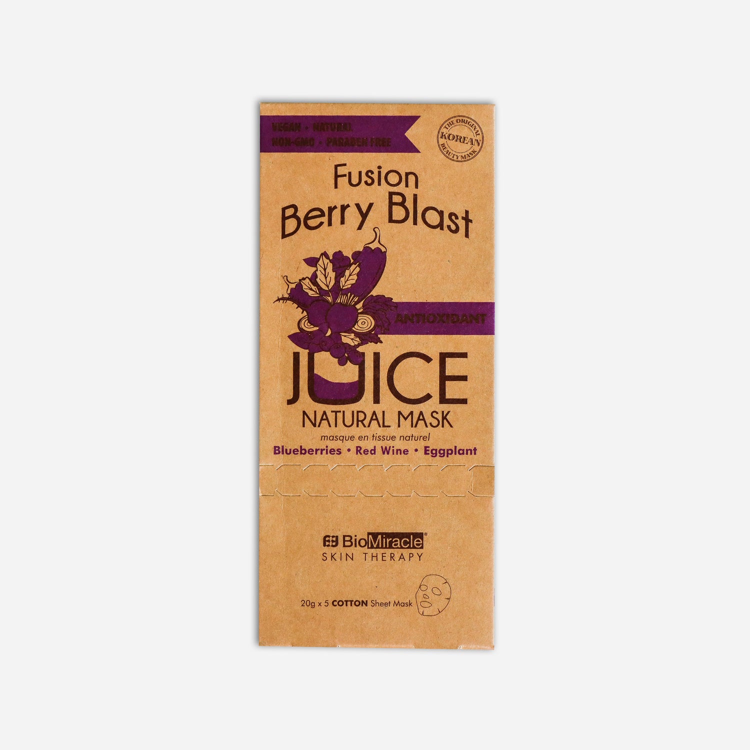 Fusion Berry Blast Antioxidant Juice Natural Mask 5 pack