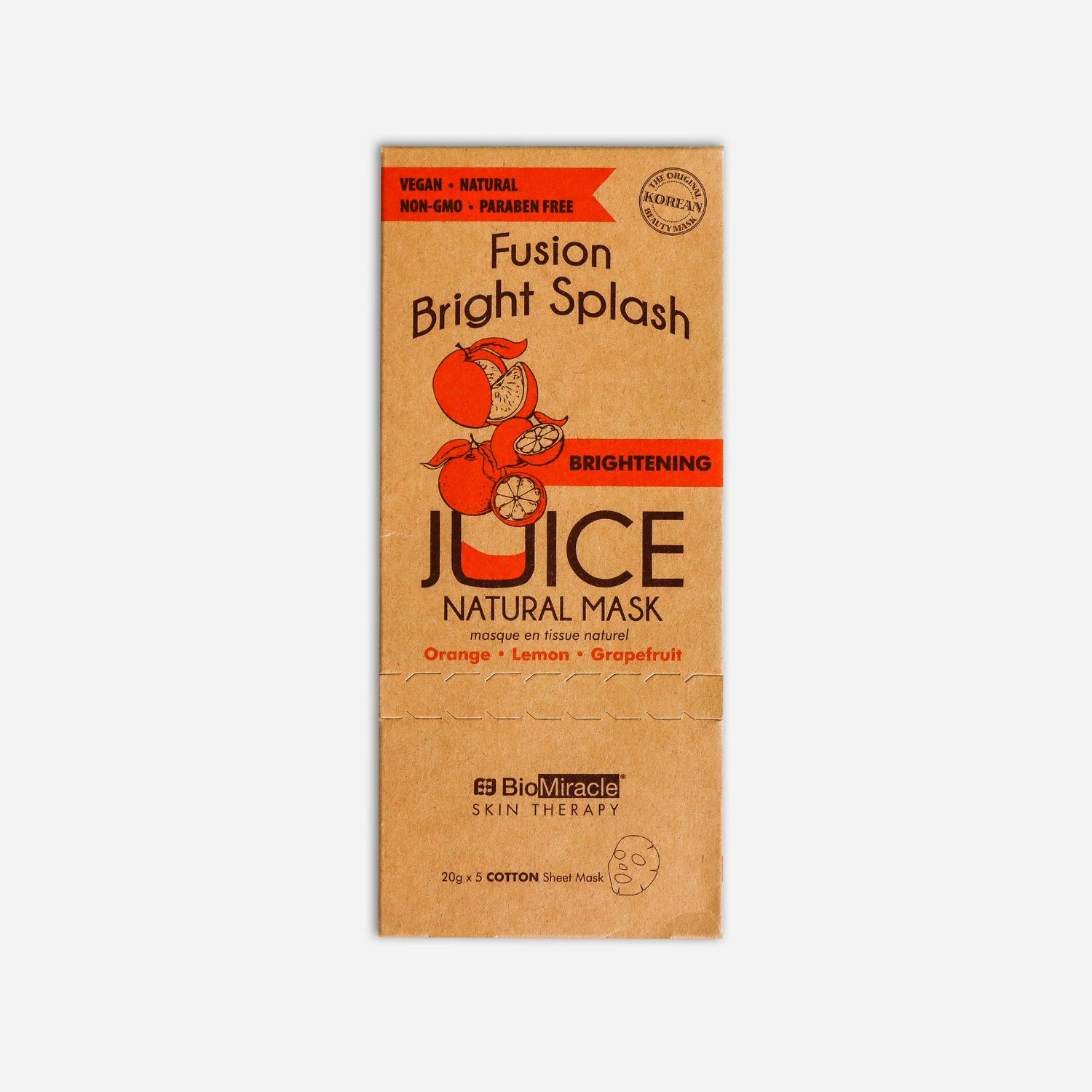 Fusion Bright Splash Brightening Juice Natural Mask 5 Pack