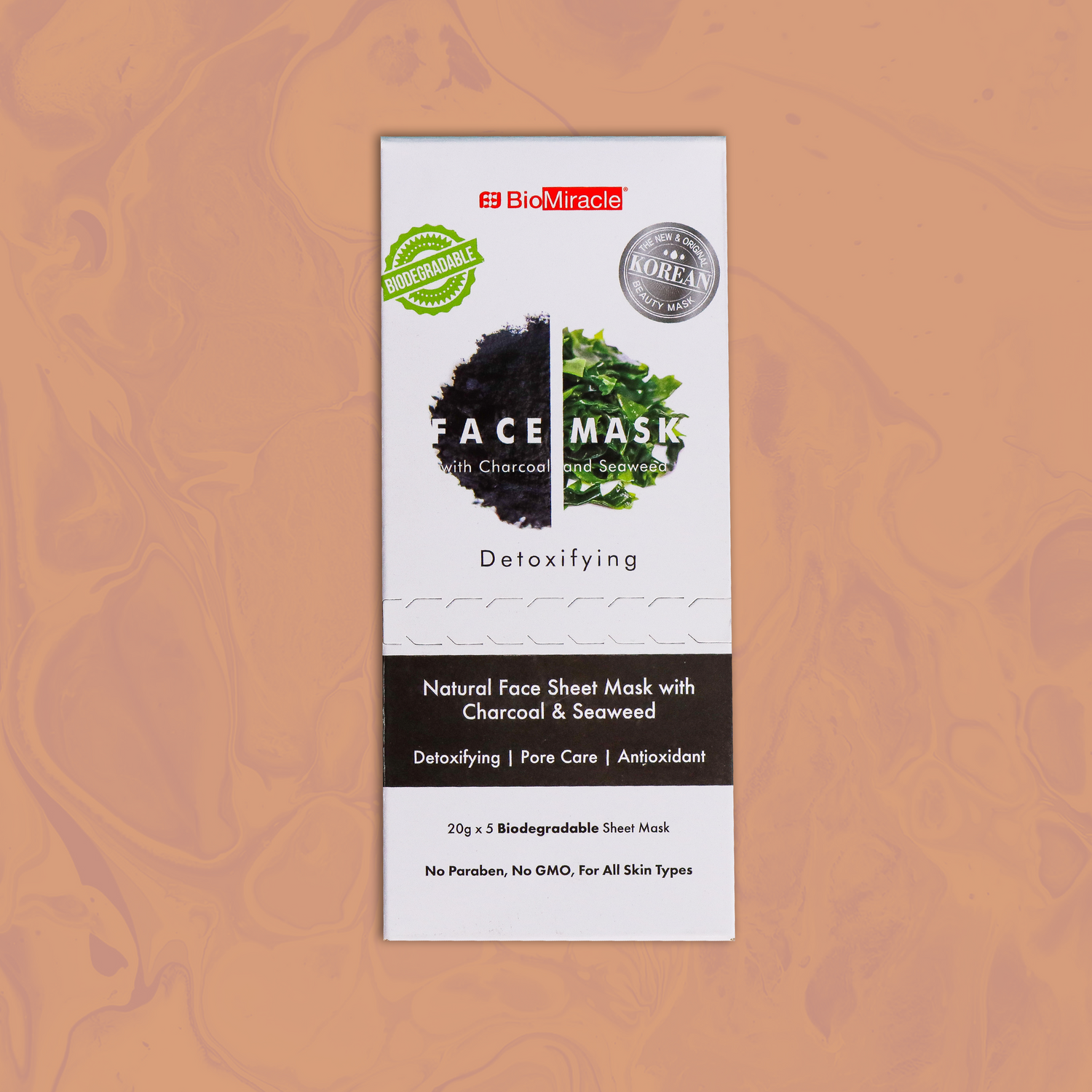 Simply Detoxifying Face Mask with Charcoal and Seaweed 5 Pack